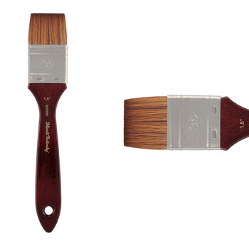 Mimik Kolinsky Synthetic Sable Short Handle Brush, Mottler Size 1-1/2"