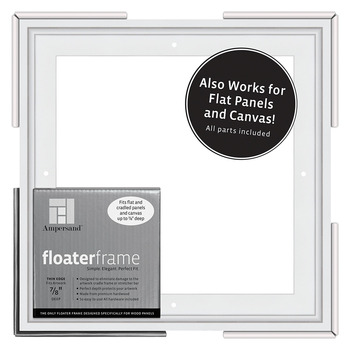 Ampersand Thin Face Floater Frame - White 10" x 10"