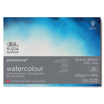 Winsor & Newton Professional Watercolor Block 140 lb Hot Press 10x14