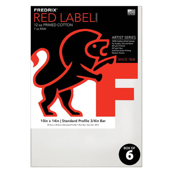 Fredrix Red Label Medium Texture Duck 3/4" Profile - 10" x 14" (Box of 6)