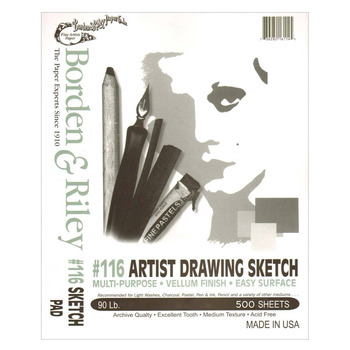 Borden & Riley #116 Artist/Drawing Sketch Vellum 90lb 500-Sheets (Ream) 18x24