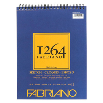 Fabriano 1264 Sketch Spiral Pad - 11"x14", 60lb (100-Sheet)