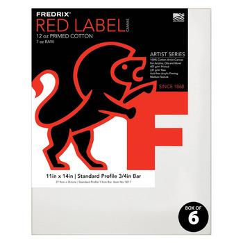 Fredrix Red Label Canvas 11x14" Medium Texture Duck 3/4" Box of 6