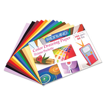 Fabriano Tiziano Pochette Paper Packs - Assorted Colors, 9-1/2"x12-1/2" (12-Sheets)