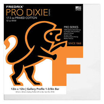 Fredrix Dixie PRO Series Stretched Canvas 1-3/8" - 12"x12"