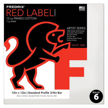Fredrix Red Label Canvas 12x12" Medium Texture Duck 3/4" Box of 6