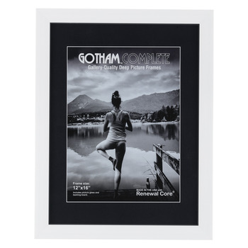 Gotham Complete White, 12"x16" Frame w/ Glass + Backing