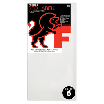 Fredrix Red Label Medium Texture Duck 3/4" Profile - 12" x 24" (Box of 6)