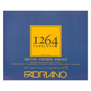 Fabriano 1264 Sketch Paper Pad - 14"x17", 60lb (100-Sheet)