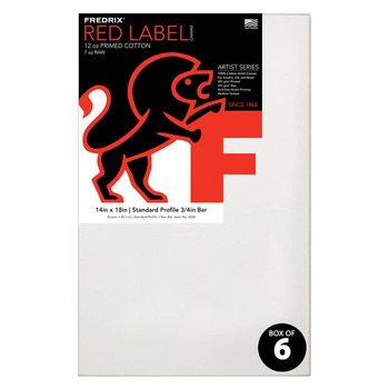 Fredrix Red Label Medium Texture Duck 3/4" Profile - 14" x 18" (Box of 6)