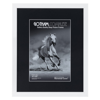 Gotham Complete White, 16"x20" Frame w/ Glass + Backing
