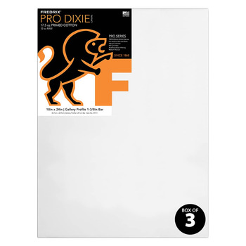 Fredrix Dixie PRO Series Stretched Canvas 1-3/8" - 18"x24" (Box of 3)