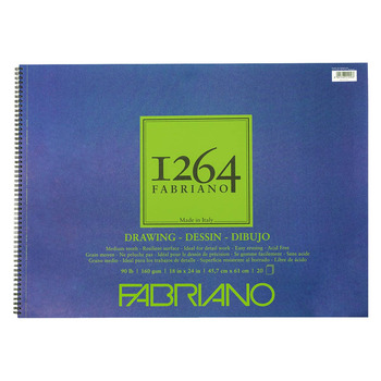 Fabriano 1264 Drawing Spiral Pad - 18"x24", 90lb (40-Sheet)