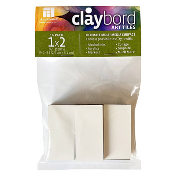 Ampersand Claybord Flat 1/8" Art Tile - 1"x2" (Pack of 16)