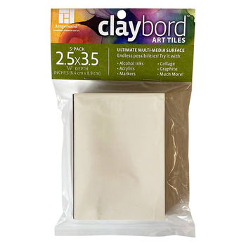 Ampersand Claybord Flat 1/8" Art Tile - 2.5"x3.5" (Pack of 5)
