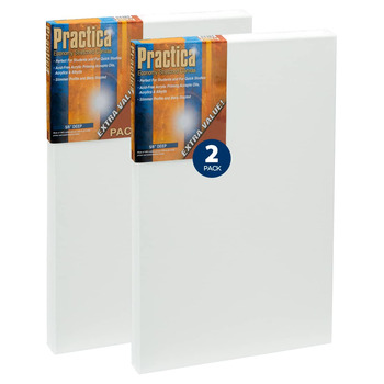 Practica Stretched Cotton Canvas 10"x20" (Pack of 2)
