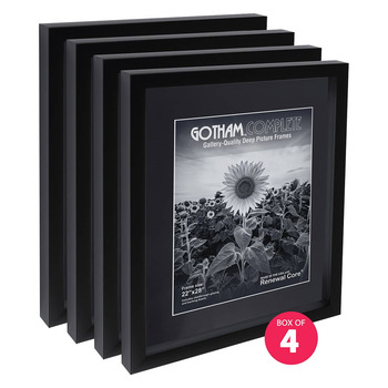Gotham Complete Black, 22"x28" Gallery Frame w/ Acrylic + Backing (Box of 4)