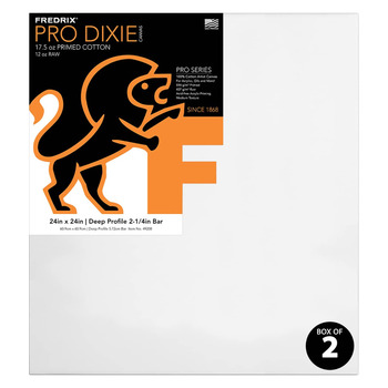 Fredrix Dixie PRO Series Stretched Canvas 2-1/4" - 24"x24" (Box of 2)