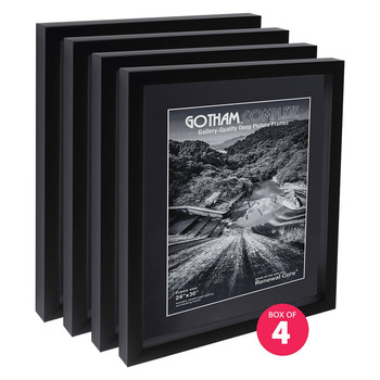 Gotham Complete Black, 24"x30" Gallery Frame w/ Acrylic + Backing (Box of 4)
