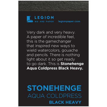 Stonehenge Aqua ColdPress Black Heavy Mini 2.5X3.75 300lb (10-Sheet) Pad
