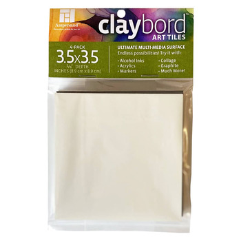 Ampersand Claybord Flat 1/8" Art Tile - 3.5"x3.5" (Pack of 4)