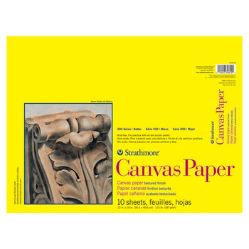 Strathmore 300 Series Canvas Paper Pads 12" x 16" Glue Bound 115 lbs (10 Sheets)