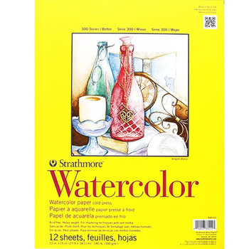 Strathmore 300 Series 140 lb Watercolor Paper Pad 11" x 15" Wire Bound (12 Sheets)