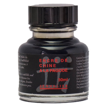 Sennelier India Ink - China Black, 30ml Bottle