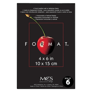 MCS Format Frame Black - Black, 4" x 6" (Box of 6)
