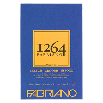 Fabriano 1264 Sketch Paper Pad - 5.5"x8.5", 60lb (100-Sheet)
