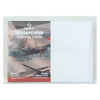 Canson Montval Watecolor Blank Greeting Cards & Envelopes, 5" x 7" (Pack of 6)