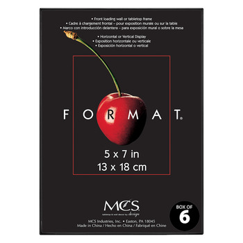 MCS Format Frame Black - Black, 5" x 7" (Box of 6)