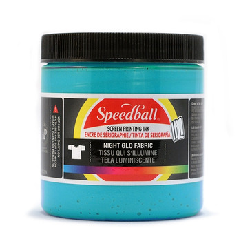 Speedball Night Glo Screen Printing Ink 8 oz Jar - Blue
