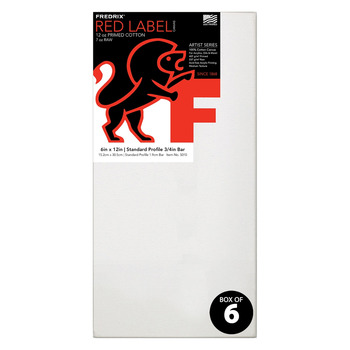 Fredrix Red Label Canvas 6x12" Medium Texture Duck 3/4" Box of 6