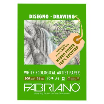 Fabriano Eco White Drawing Pad - 8-1/4"x11-3/4", 94lb