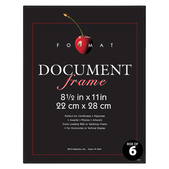 MCS Format Frame Black - Black, 8.5" x 11" (Box of 6)
