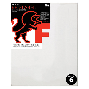 Fredrix Red Label Canvas 8x10" Medium Texture Duck 3/4" Box of 6