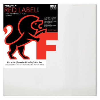 Fredrix Red Label Medium Texture Duck 3/4" Profile - 8" x 8" (Single)