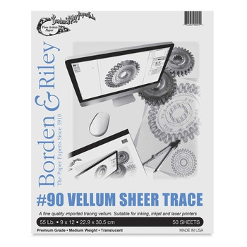 Borden & Riley #90 Vellum Sheer Tracing Pad 11x14in 50 Sheets