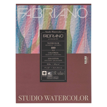 Fabriano Studio Watercolor Pad - 9"x12", 140lb (100-Sheet)
