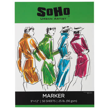 SoHo Marker Paper Pad 9"x12", 50 Sheets