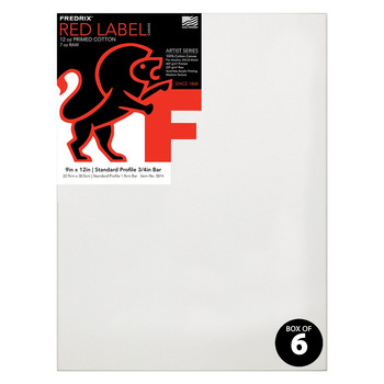 Fredrix Red Label Canvas 9x12" Medium Texture Duck 3/4" Box of 6