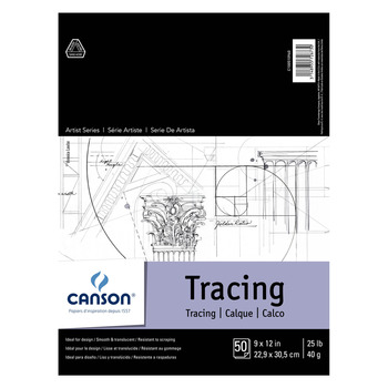 Canson Artist Tracing Paper Pad 9"x12", 50 Sheets