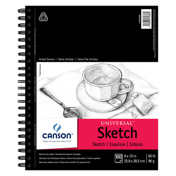 Canson Universal Recycled Sketch Pad, 9"x12", 65lb