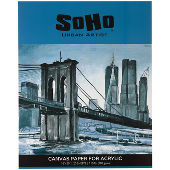 SoHo Acrylic Canvas Paper Pad, 16"x20" - 20 Sheets, 110lb