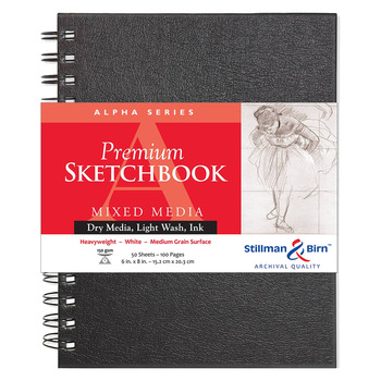 Stillman and Birn Premium Alpha Wirebound Sketchbook - 6”x8” (50-Sheets)
