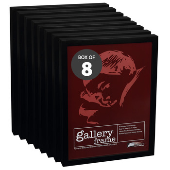Ambiance Gallery Wood Frame 2-1/2"x3-1/2", Black, 1-1/2" Deep (Box of 8)