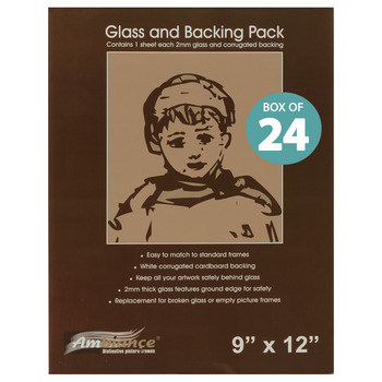 Ambiance Picture Frame Glass and Backing 9" x 12" Box of 24