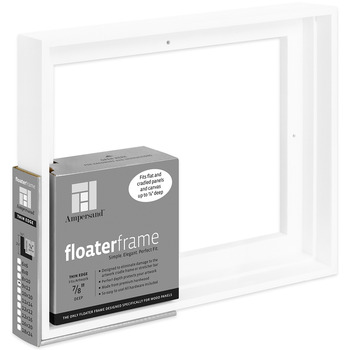 Ampersand Thin Face, White 18"x24" Floater Frame, 7/8" Deep