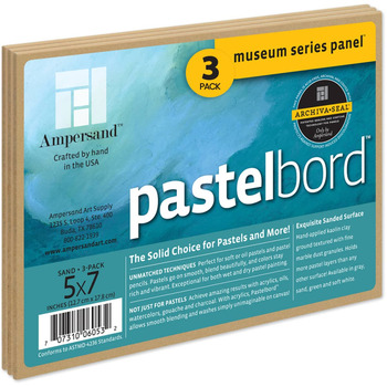 Ampersand Museum Series Pastelbord 5"x 7" 1/8" flat wood (Pack of 3)